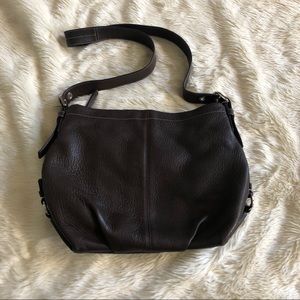 COACH factory brown leather shoulder bag. EUC